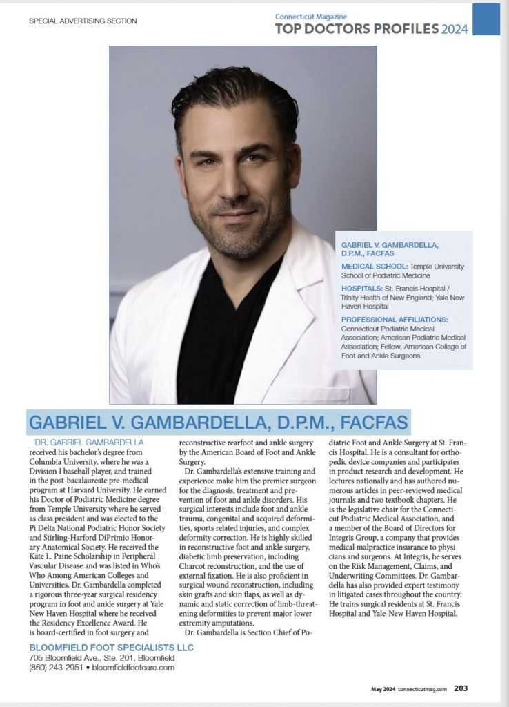 Page from the magazine featuring Dr. Gambardella.